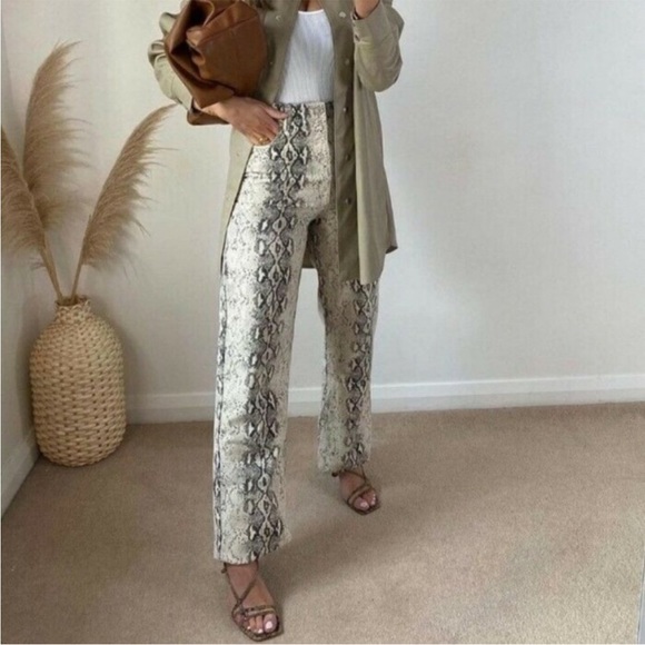 Zara Denim - Zara Snakeskin Wideleg Jean